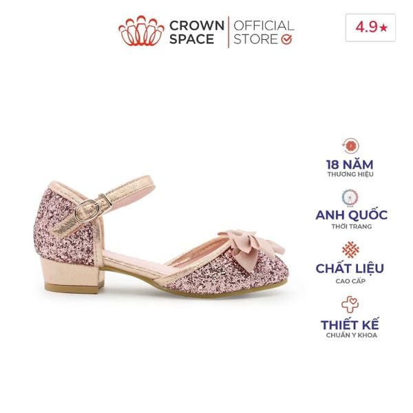  Giày Búp Bê Cao Gót Cho Bé Gái Lấp Lánh, Thanh Lịch, Êm Ái | Crown Space CRUK3154 