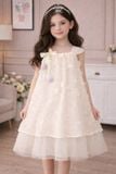  Váy Bé Gái Ren Tulle 2 Tầng Hoa 3D Kết Nơ Tulip Mơ Mộng – Crown Space CKGS3860405 