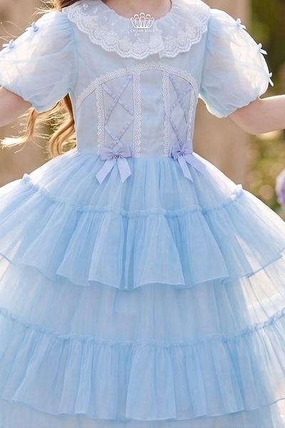  Váy Công Chúa Lolita Xanh Pastel Xếp Tầng Phối Ren Ngọt Ngào | Crown Space CKGS3860809.BL 