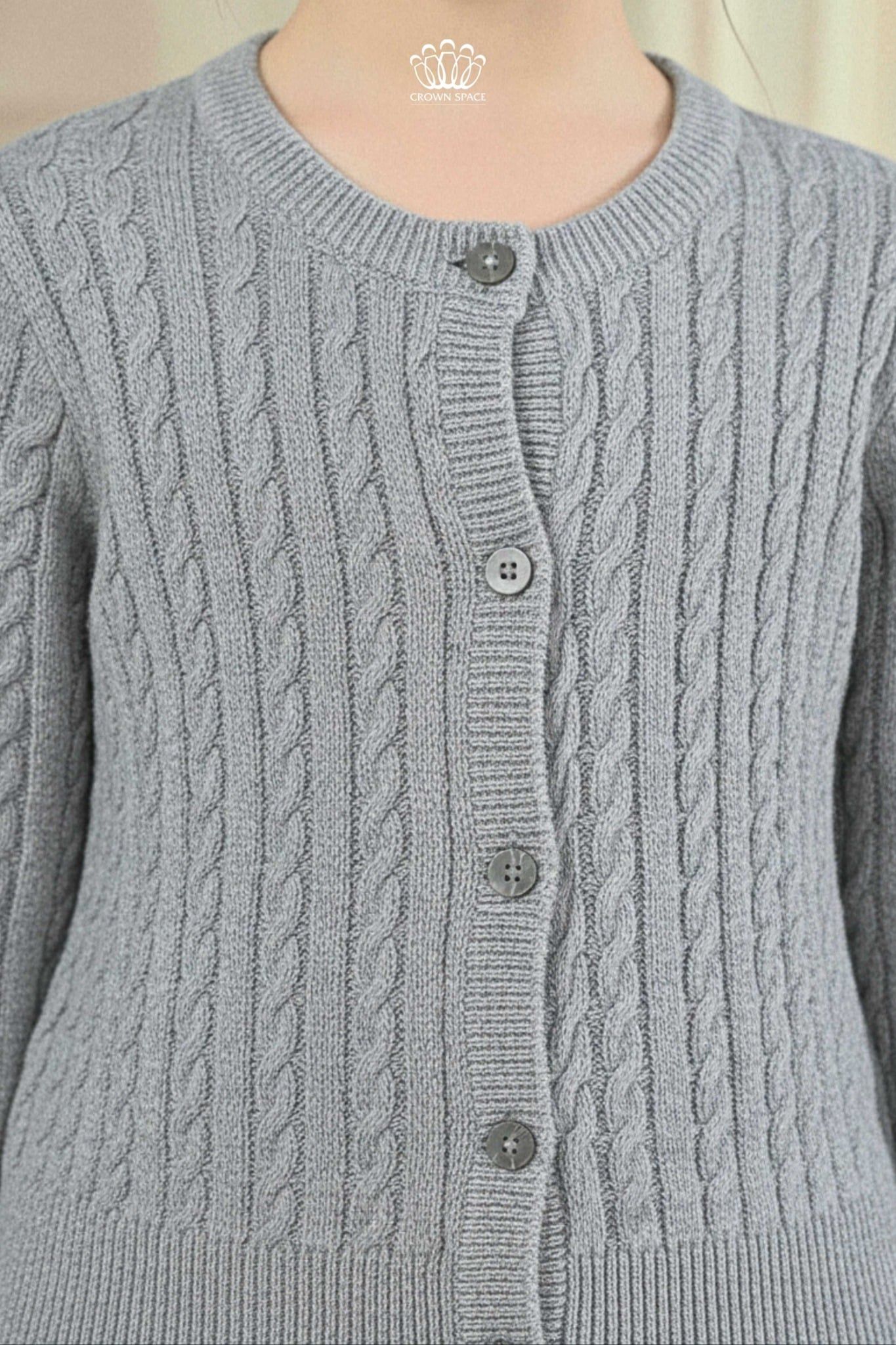  Áo Khoác Len Cardigan Bé Gái Dệt Vặn Thừng Phong Cách Anh Quốc | Crown Space CKGL6451611/CKGL6451613 