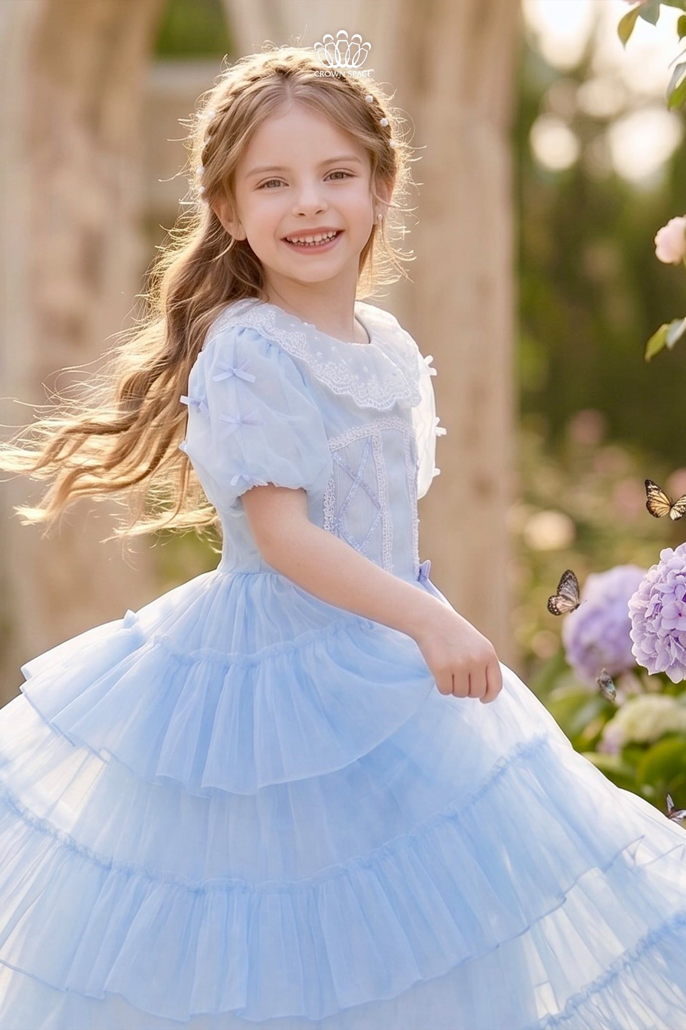  Váy Công Chúa Lolita Xanh Pastel Xếp Tầng Phối Ren Ngọt Ngào | Crown Space CKGS3860809.BL 