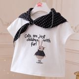  Áo Phông Cotton Bé Gái Họa Tiết Thỏ Đáng Yêu | Crown Space CKGS2160801.W 