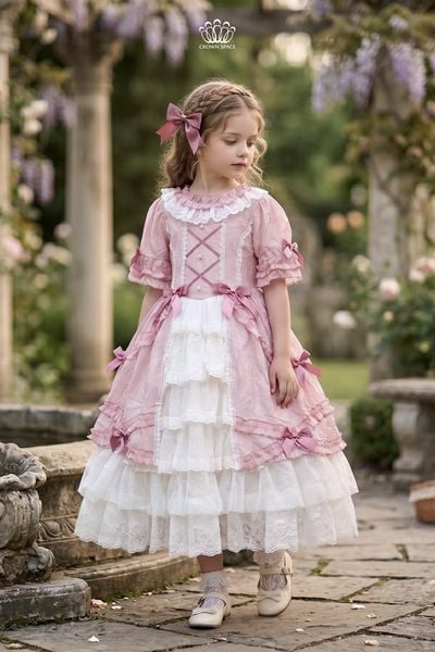  Váy Công Chúa Lolita Gấm Nổi Phối Ren Xếp Tầng Ngọt Ngào | Crown Space CKGS3860810.P 