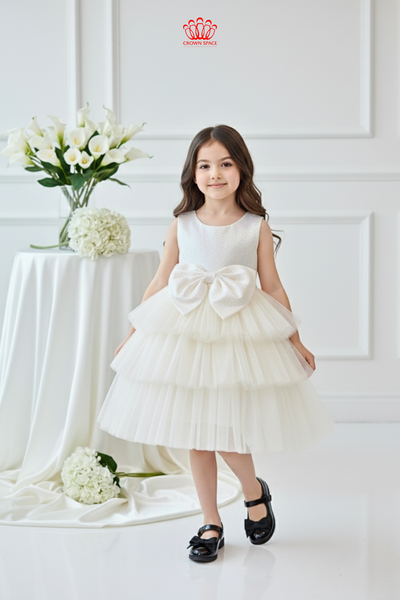  Váy Công Chúa Bé Gái Cao Cấp Gắn Nơ Xoè Tầng Crown Space CKGS38514010 