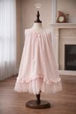  Váy Bé Gái Dáng Suông Phối Tulle Đính Nơ Ngọt Ngào – Crown Space CKGS2860403 