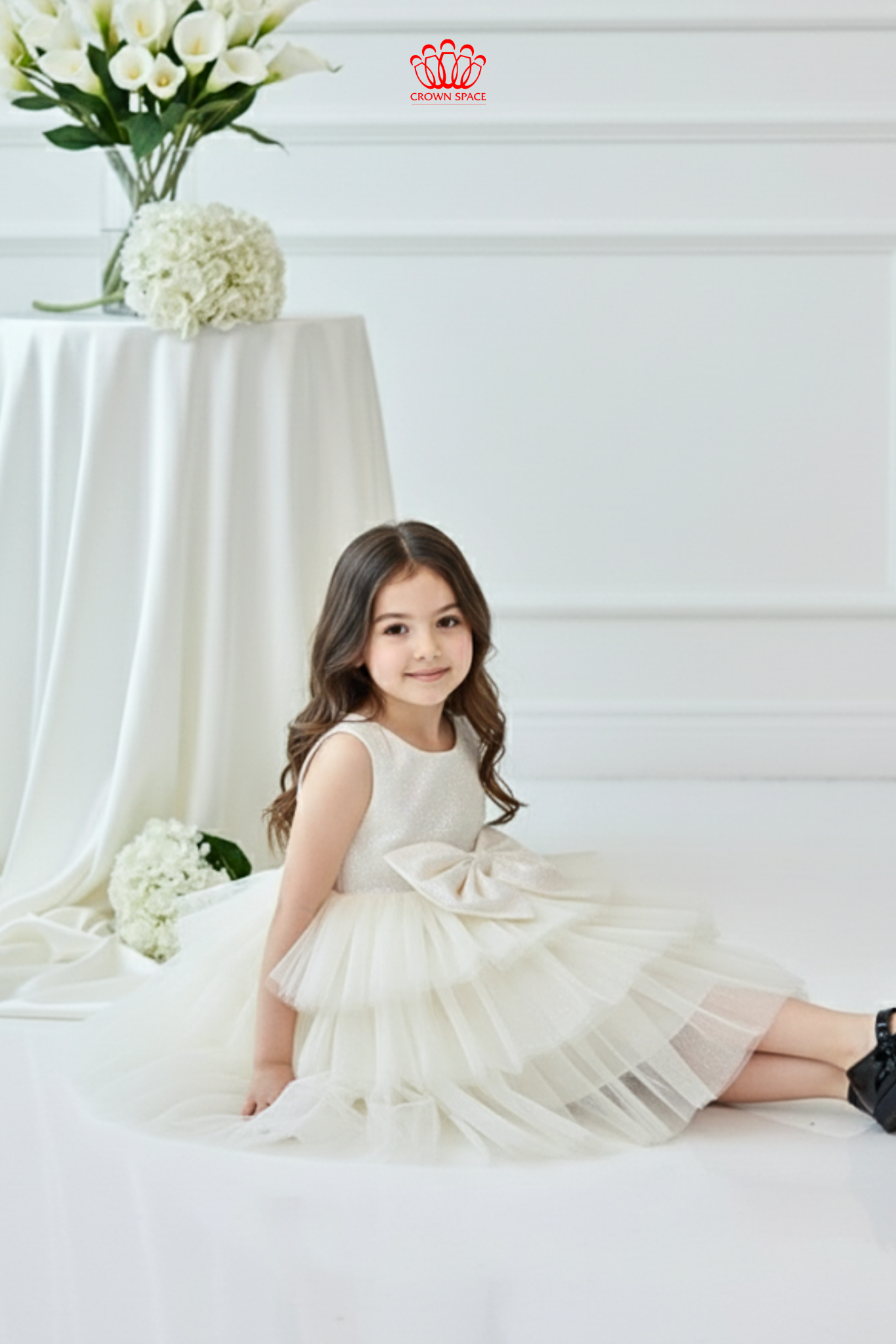  Váy Công Chúa Bé Gái Cao Cấp Gắn Nơ Xoè Tầng | Crown Space CKGS38514010 