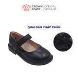  [Pre-order]Giày Đi Học School Shoes Bé Gái Da Lì Đính Nơ Xinh Xắn, Tăng Chiều Cao 2.5cm | Crown Space CRUK3083 