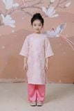  Áo Dài Tơ Bé Gái Màu Hồng, Ngọt Ngào, Thanh Lịch | Crown Space CKGL9942101/CKGL9942102 