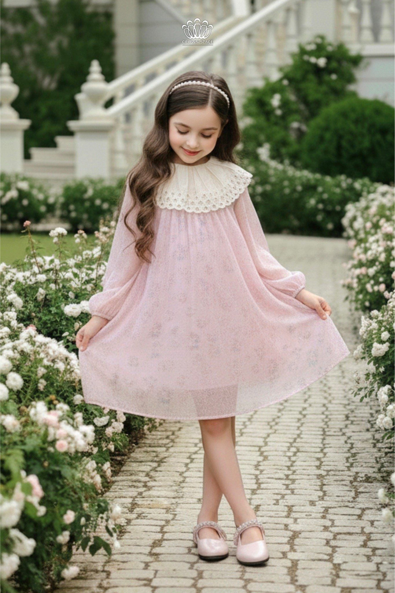  Váy Bé Gái Hoa Nhí Chất Cotton Mềm Mại CROWN SPACE CKGL38514020 