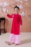  Áo Dài Nhung The Bé Gái Màu Hồng Tinh Tế, Sang Trọng, Dịu Dàng | Crown Space CKGL9942201/CKGL9942202 