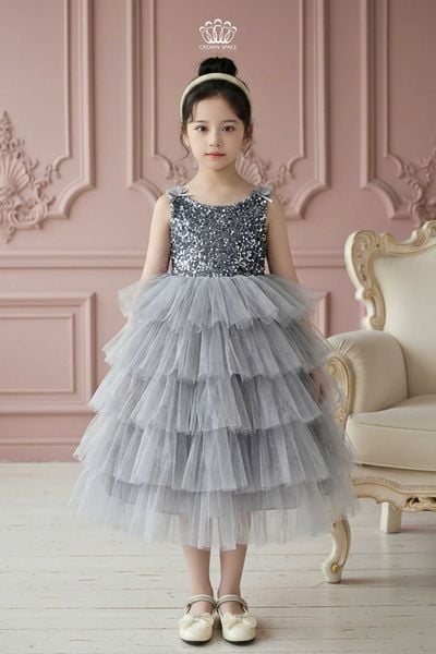  Váy Công Chúa Dạ Hội Đính Kim Sa Xếp Tầng Lộng Lẫy | Crown Space CKGS3851602 