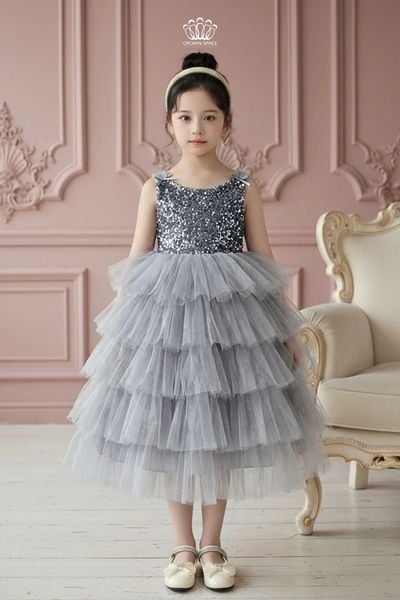  Váy Công Chúa Dạ Hội Đính Kim Sa Xếp Tầng Lộng Lẫy | Crown Space CKGS3851602 