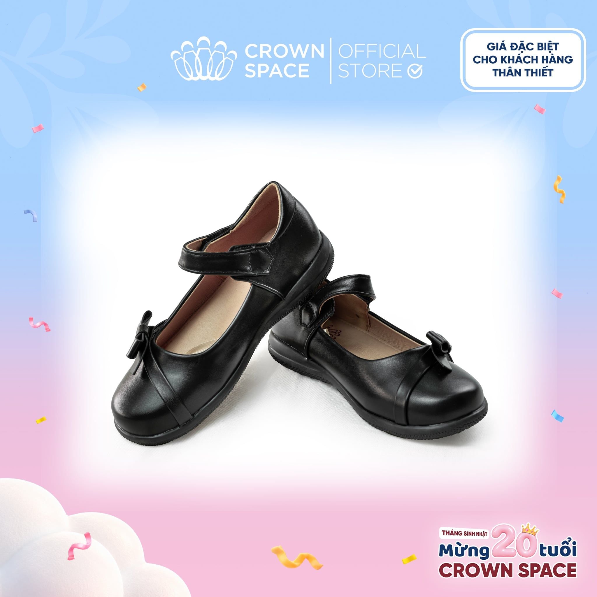  (VIP Private Sale) Giày Búp Bê Da Đính Nơ Gập Thanh Lịch, Kiêu Sa | Crown Space CRUK3081 