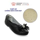  [Xả kho-Miễn Đổi Trả]Giày Búp Bê Bé Gái Đính Nơ Ren Đá Trái Tim, Êm Chân Chống Bẹt | Crown Space CRUK3181 