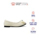  [Xả kho-Miễn Đổi Trả]Giày Búp Bê Bé Gái Đính Nơ Ren Đá Trái Tim, Êm Chân Chống Bẹt | Crown Space CRUK3181 