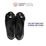 [Xả kho-Miễn Đổi Trả]Giày Búp Bê Bé Gái Đính Nơ Ren Đá Trái Tim, Êm Chân Chống Bẹt | Crown Space CRUK3181 