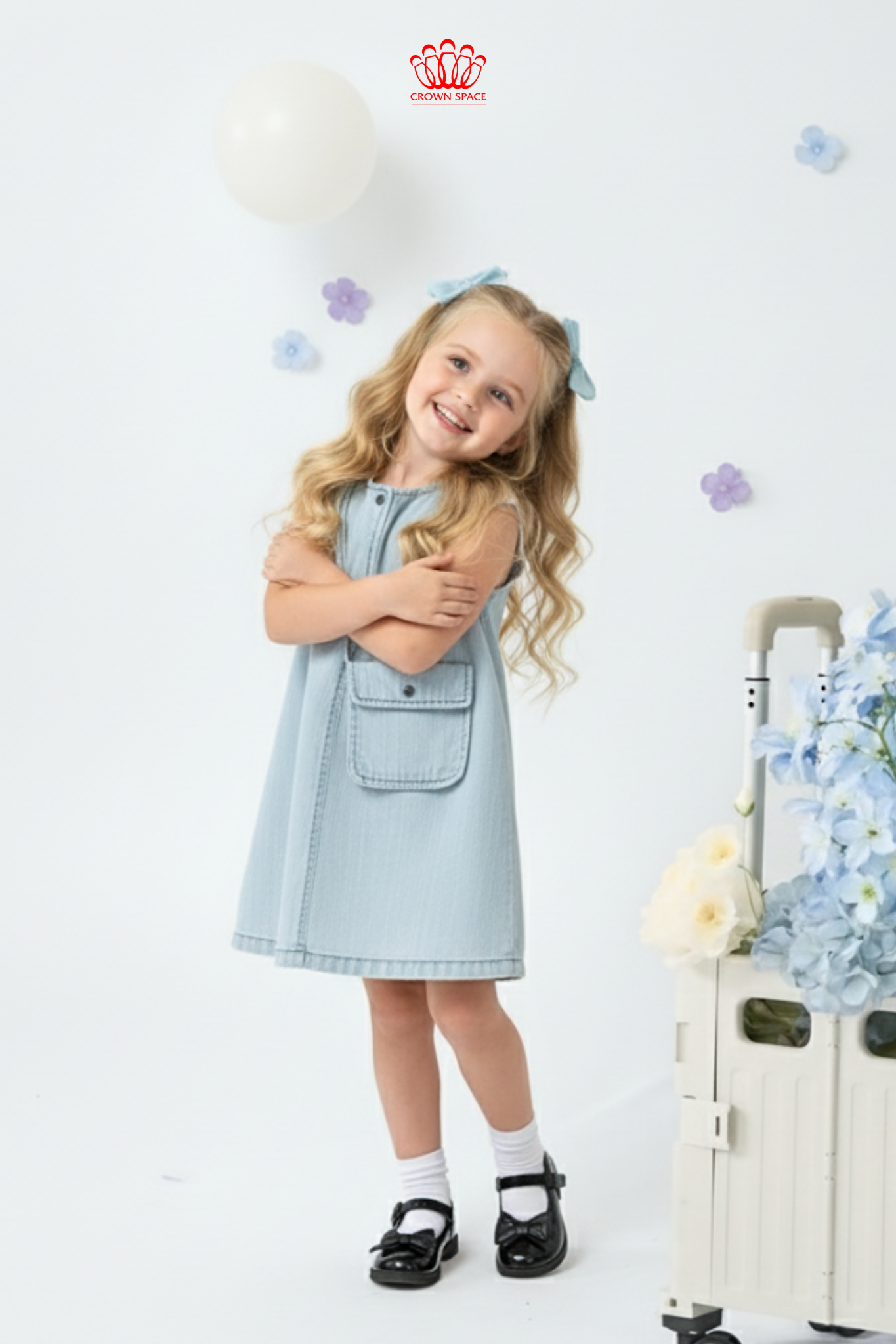  Váy Bò Bé Gái Cao Cấp Tặng Phụ Kiện Túi Đi Kèm | Crown Space CKGS28514013 