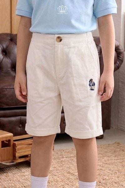  Quần Short Kaki Bé Trai Xắn Gấu Thêu Họa Tiết Năng Động – Crown Space CKBS2660306 