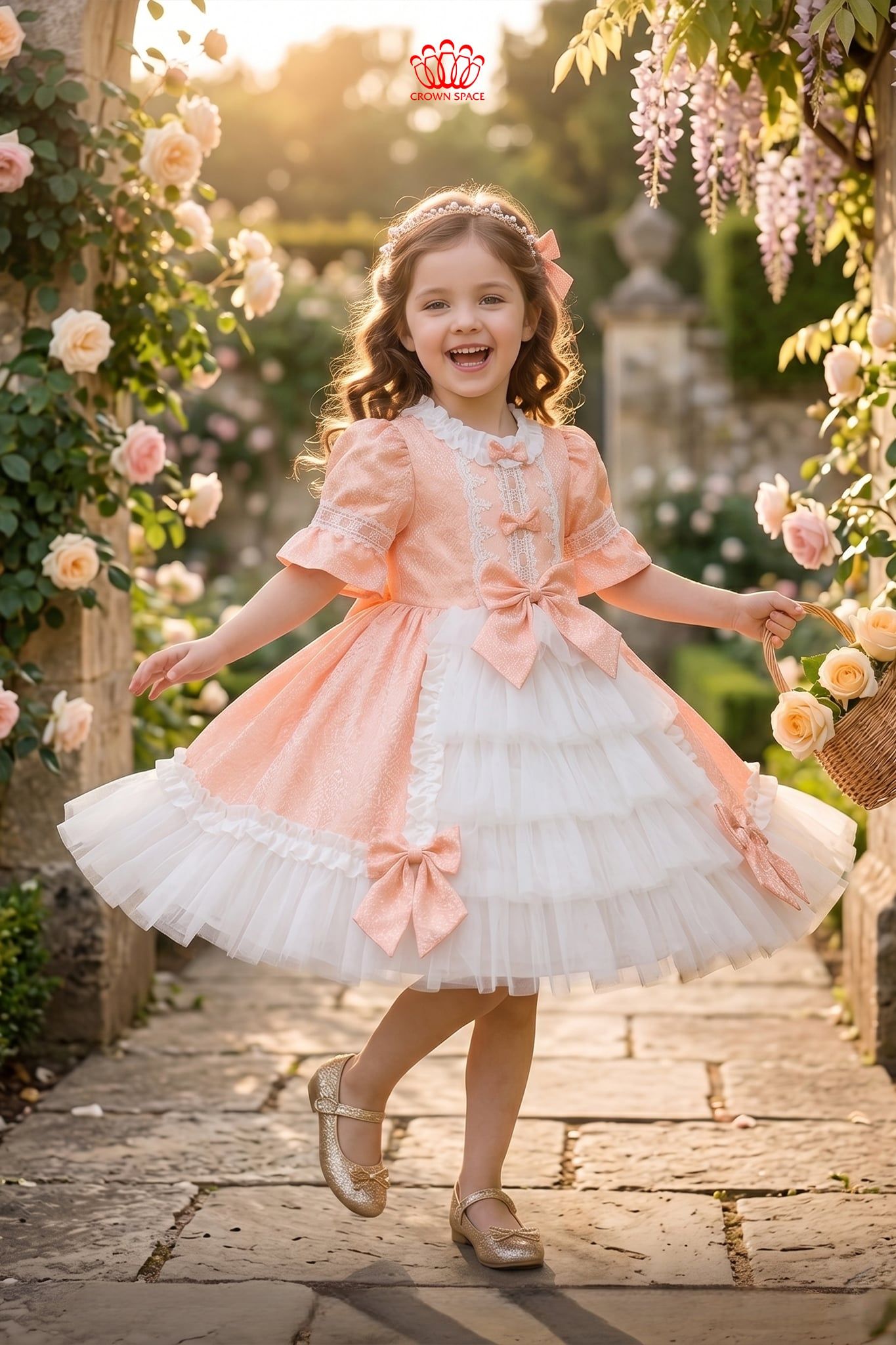  Váy Công Chúa Lolita Ngọt Ngào Xếp Tầng Phối Nơ Điệu Đà | Crown Space CKGS3860807.P 