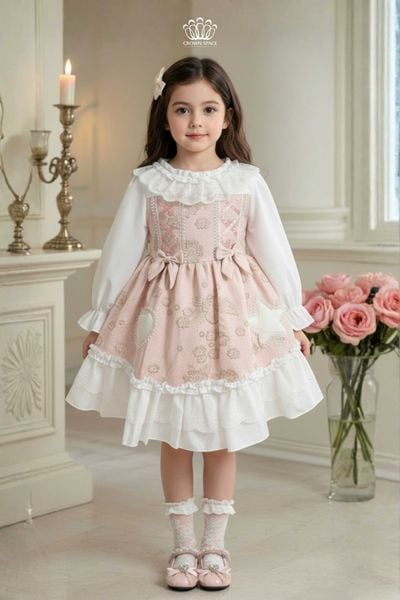  Váy Thiết Kế Bé Gái Phong Cách Lolita Ngọt Ngào, Họa Tiết Gấm Nổi | Crown Space CKGL6851606 