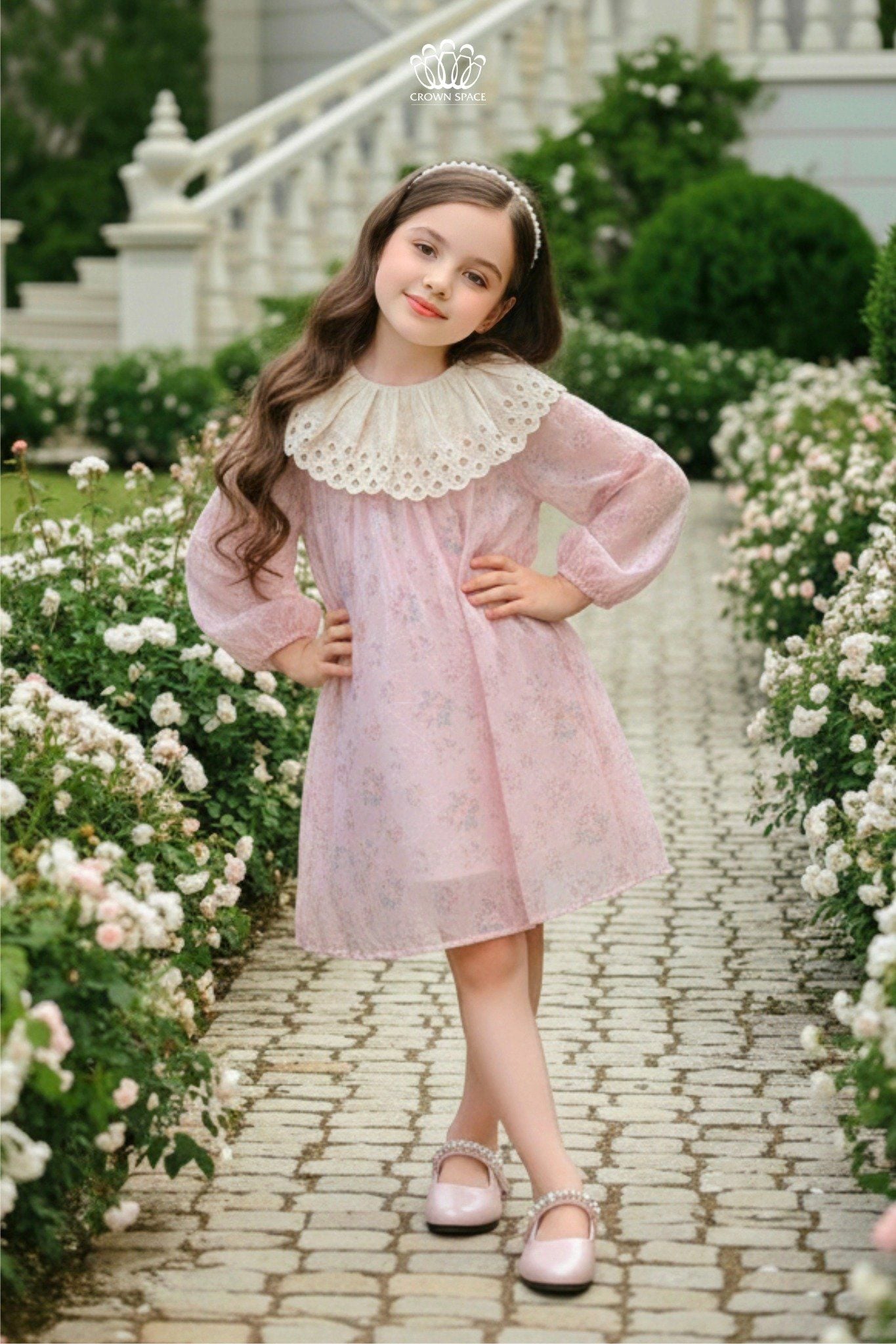  Váy Bé Gái Hoa Nhí Chất Cotton Mềm Mại CROWN SPACE CKGL38514020 
