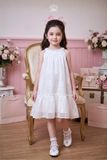 Váy Bé Gái Tulle Cổ Yếm Xếp Ly Họa Tiết Hoa Tinh Tế – Crown Space CKGS3860301 