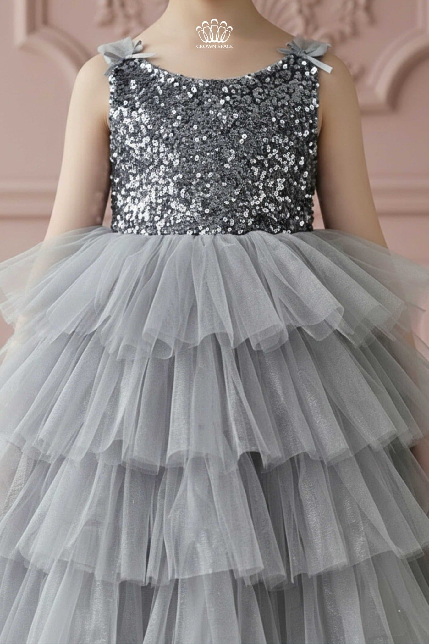  Váy Công Chúa Dạ Hội Đính Kim Sa Xếp Tầng Lộng Lẫy | Crown Space CKGS3851602 