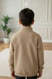  Áo Nỉ Bé Trai Cổ Zip Thời Thượng - Màu Nâu Phong Cách Hàn Quốc | Crown Space CKBL5151402 