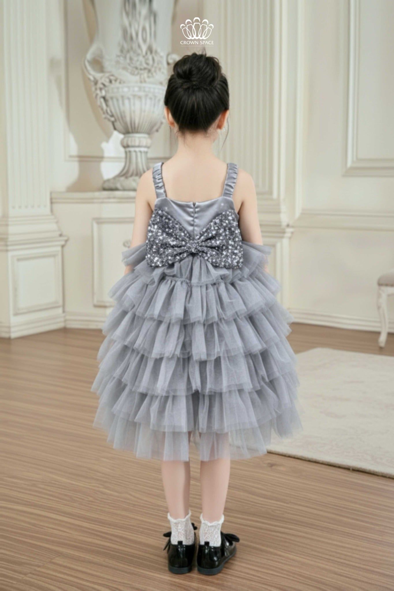  Váy Công Chúa Dạ Hội Đính Kim Sa Xếp Tầng Lộng Lẫy | Crown Space CKGS3851602 