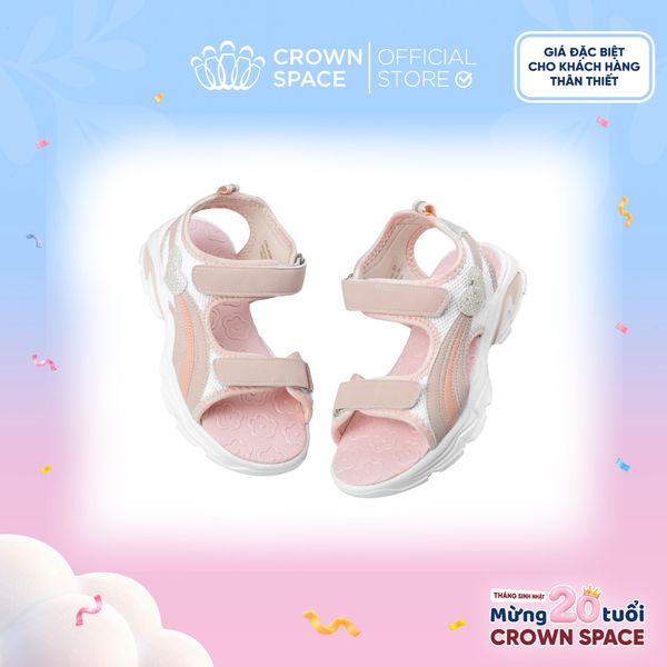  (VIP Private Sale) Sandal Thể Thao Bé Gái Siêu Nhẹ, Thoáng Khí, Hồng Kẹo Ngọt | Crown Space CRUK585.P 