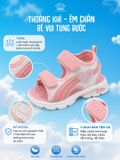  Sandal Thể Thao Bé Gái Siêu Nhẹ, Thoáng Khí, Hồng Kẹo Ngọt | Crown Space CRUK585.PK 