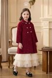  Áo Khoác Dạ Tweed Bé Gái Đỏ Đô Đính Ngọc Trai Tiểu Thư | Crown Space CKGL63517041 