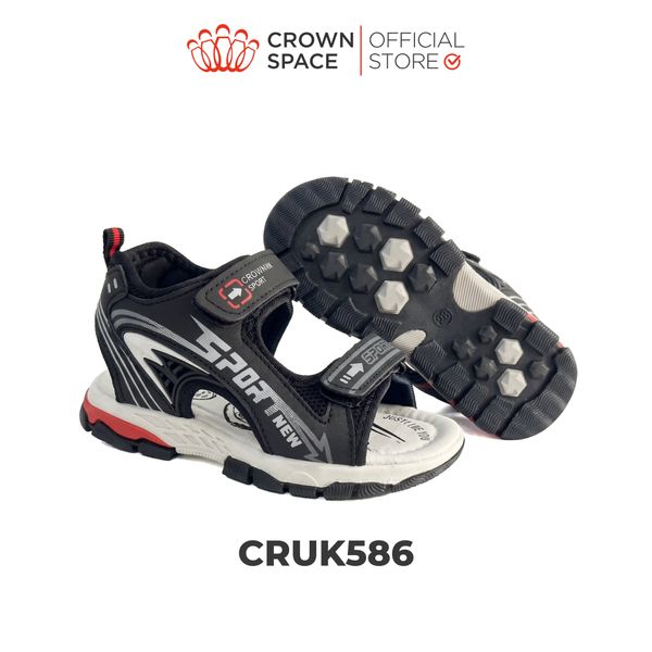  Sandal Thể Thao Bé Trai Chống Trượt, Bền Bỉ, Đen Cá Tính | Crown Space CRUK586.BK 