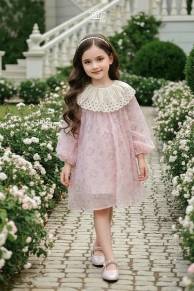  Váy Bé Gái Hoa Nhí Chất Cotton Mềm Mại CROWN SPACE CKGL38514020 