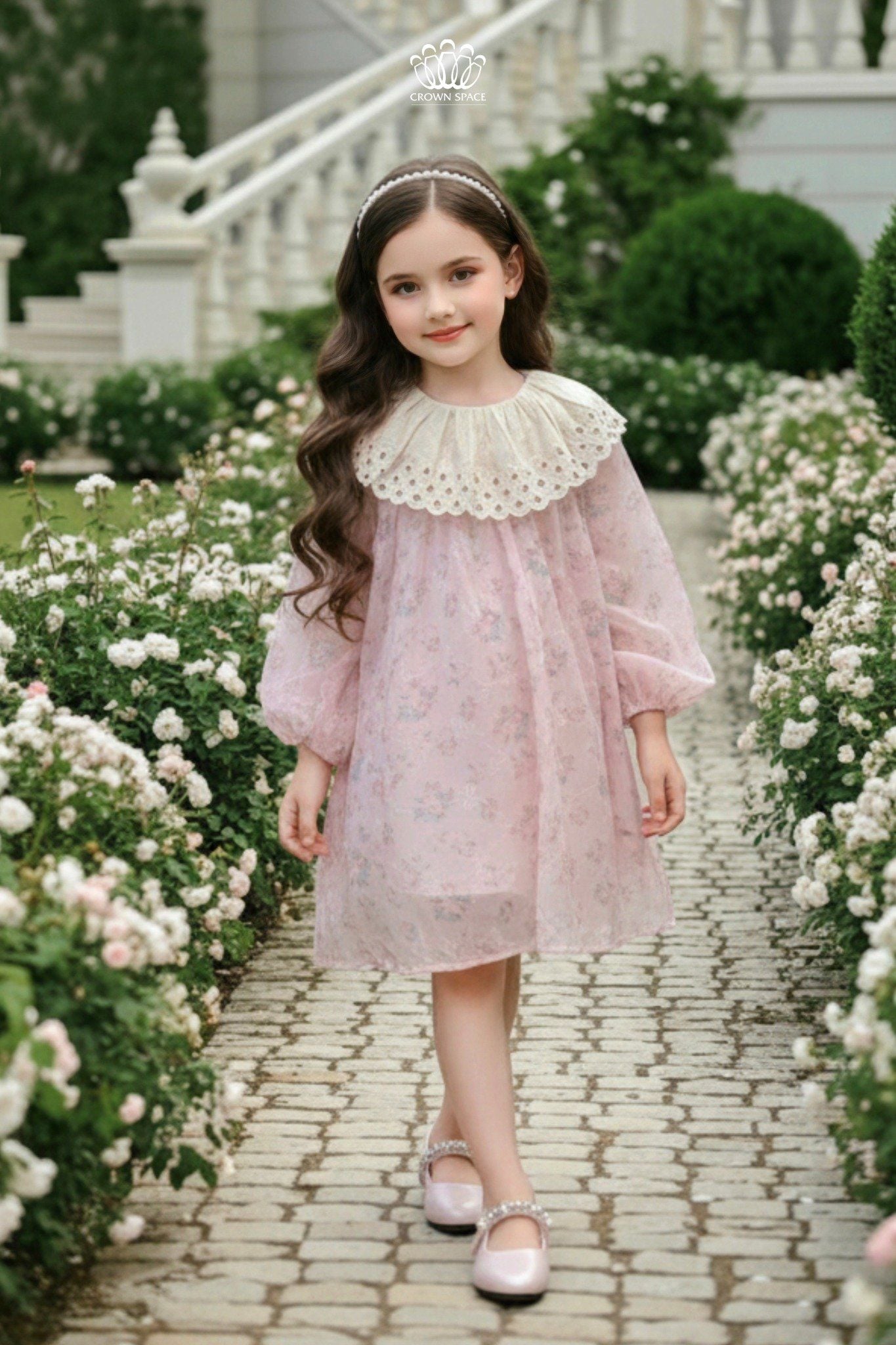  Váy Bé Gái Hoa Nhí Chất Cotton Mềm Mại CROWN SPACE CKGL38514020 