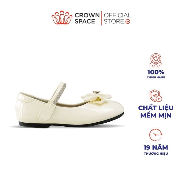  (VIP Private Sale) Giày Búp Bê Bé Gái Da Bóng Đính Nơ Bướm Đá Sang Trọng, Êm Chân Chống Bẹt | Crown Space CRUK3168/CRUK3178 