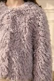 Áo Khoác Lông Cừu Mềm Mại Màu Tím Pastel Phối Nơ Đính Đá | Crown Space CKGL6351702 