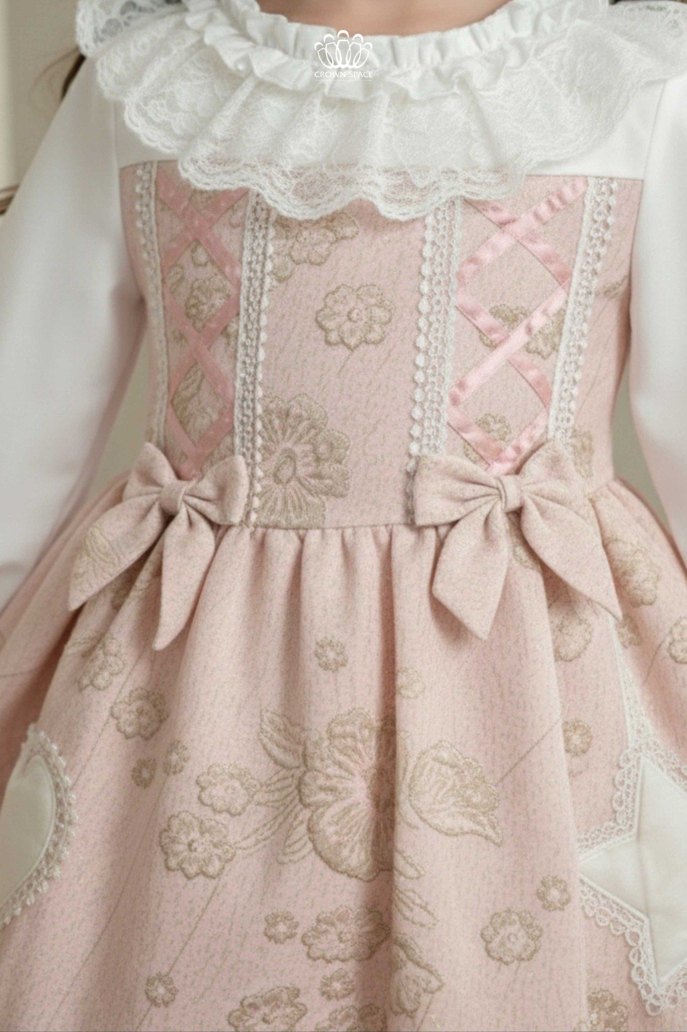  Váy Thiết Kế Bé Gái Phong Cách Lolita Ngọt Ngào, Họa Tiết Gấm Nổi | Crown Space CKGL6851606 