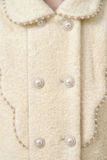  Áo Khoác Dạ Lông Thỏ Màu Kem Viền Đính Kết Hạt Pha Lê | Crown Space CKGL63517071 