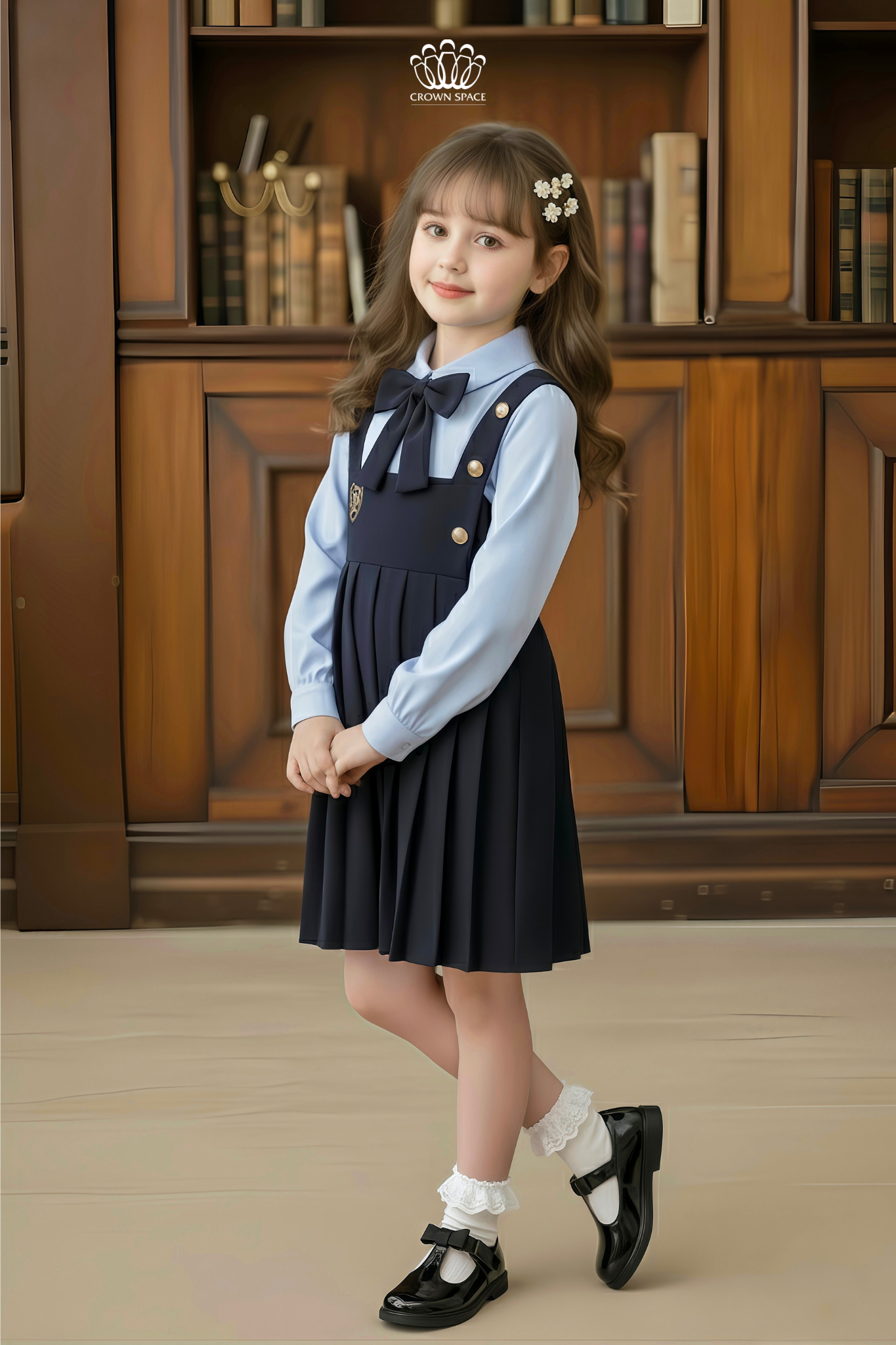  Váy Học Đường Bé Gái Thanh Lịch Phong Cách Châu Âu Crown Space CKGL2851401 
