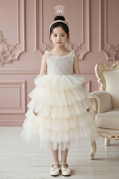  Váy Công Chúa Dạ Hội Đính Kim Sa Xếp Tầng Lộng Lẫy | Crown Space CKGS3851602 