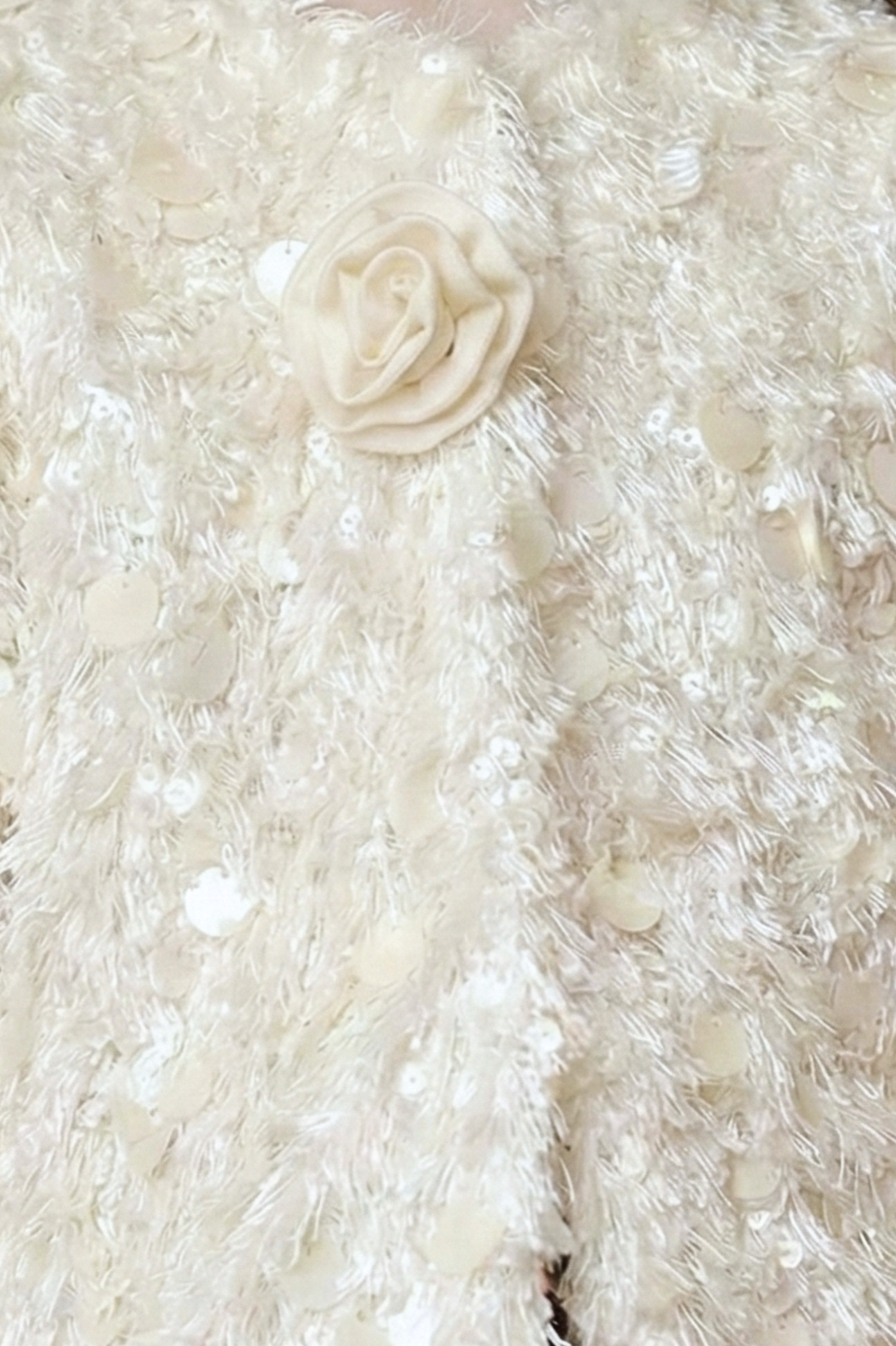  Áo Khoác Lông Tuyết Đính Kim Sa Lấp Lánh Phối Hoa Hồng 3D | Crown Space CKGS6351706 