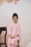  Áo Dài Bé Gái Nhung Phúc Lành Cổ Hoa Tinh Tế | Crown Space CKGL9961804 
