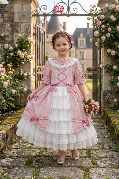  Váy Công Chúa Lolita Gấm Nổi Phối Ren Xếp Tầng Ngọt Ngào | Crown Space CKGS3860810.P 