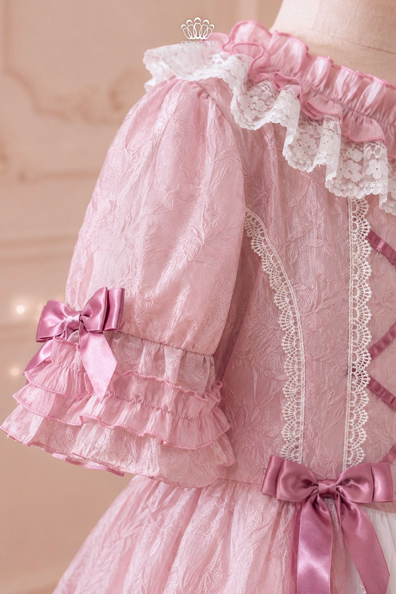  Váy Công Chúa Lolita Gấm Nổi Phối Ren Xếp Tầng Ngọt Ngào | Crown Space CKGS3860810.P 
