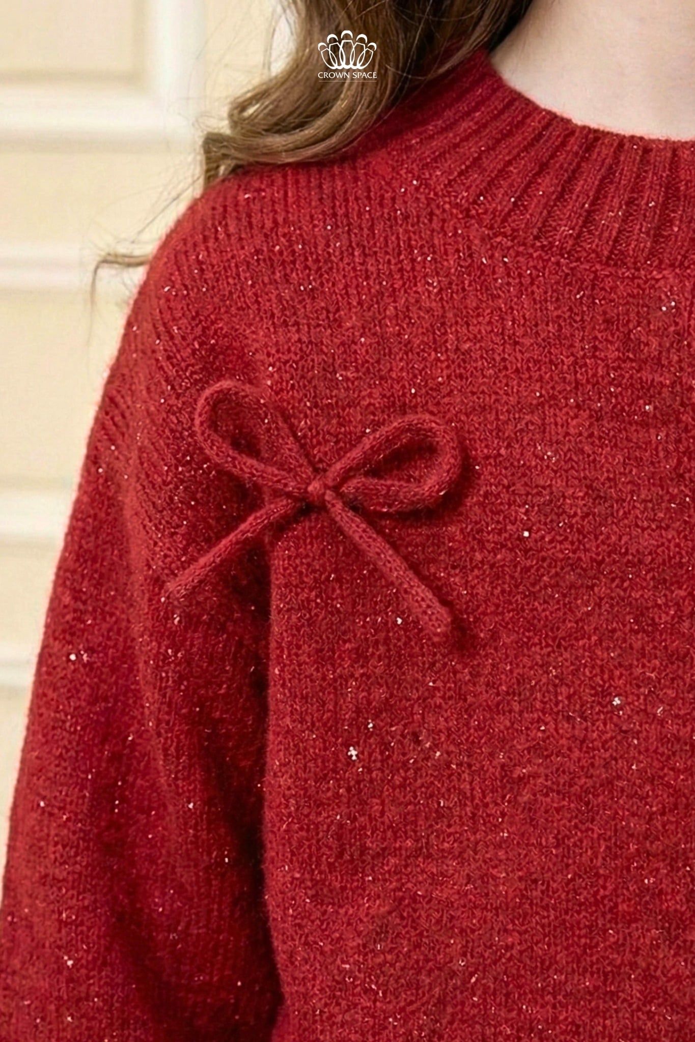  Áo Len Cardigan Dệt Kim Tuyến Lấp Lánh Phong Cách Hoàng Gia Anh | Crown Space CKGL6451901 