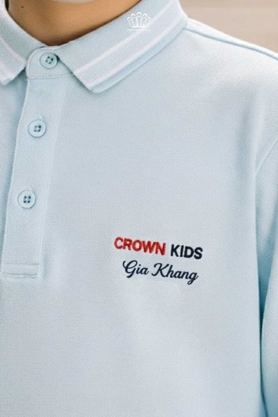  (Miễn Phí Thêu Tên) Áo Polo Bé Trai Cotton Thoáng Mát 4 Màu Cao Cấp | Crown Space CKBL5141601 