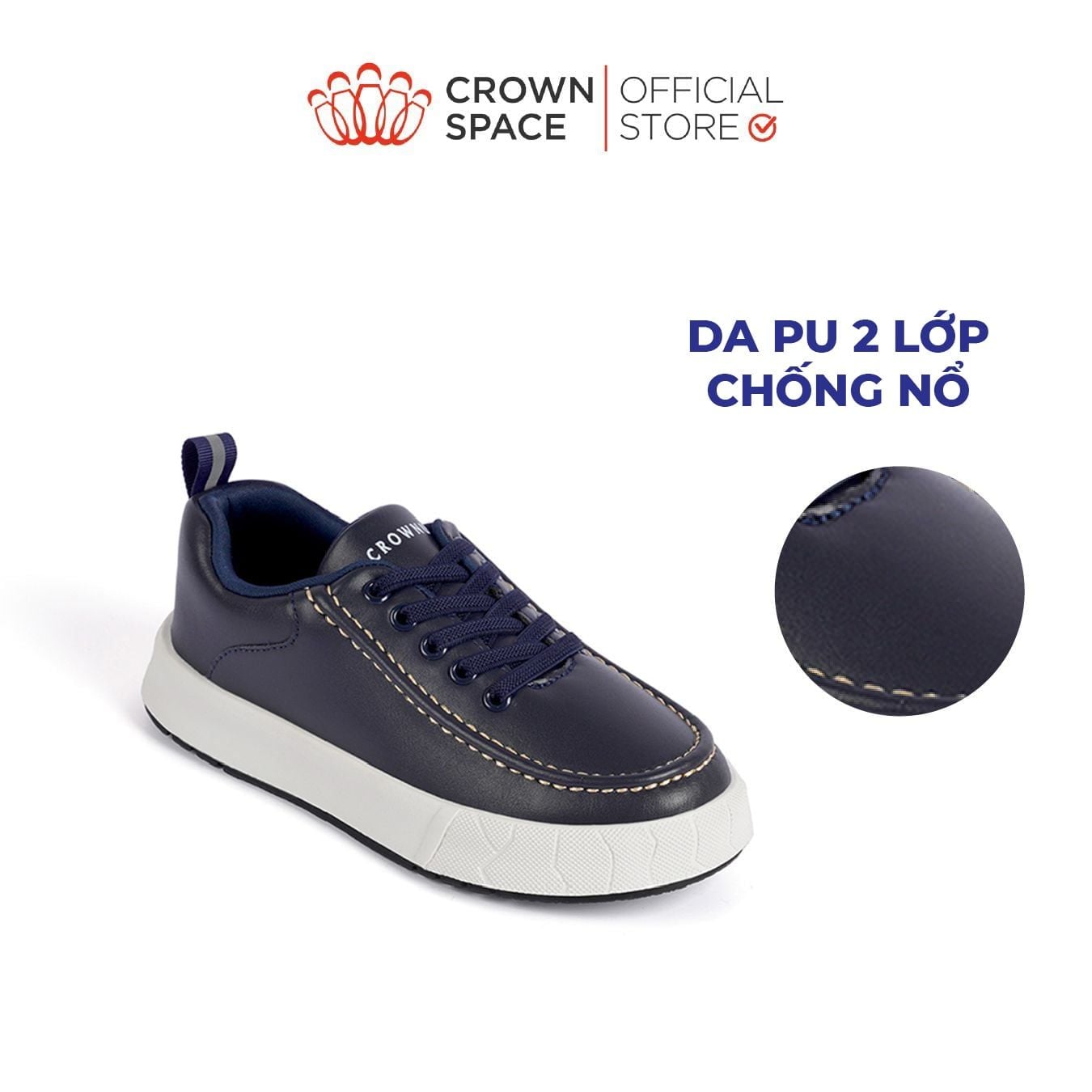  [Xả kho-Miễn Đổi Trả] Giày Thể Thao Bé Trai Chính Hãng Cao Cấp Êm Mềm Chống Trơn, Thoáng Khí Đi Học Đi Chơi Đều Phù Hợp | Crown Space CRUK265 