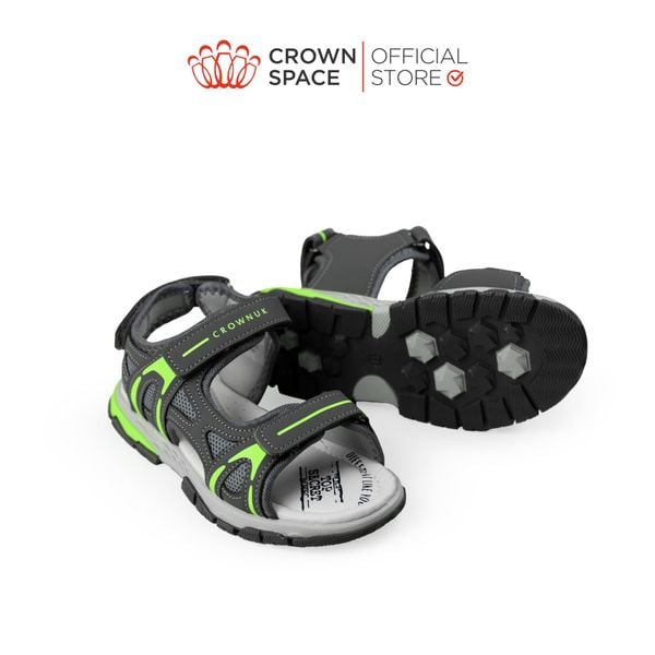  Sandal Thể Thao Cao Cấp Bé Trai Chống Trượt, Bền Bỉ, Xám Khói Hiện Đại | Crown Space CRUK584.GY 
