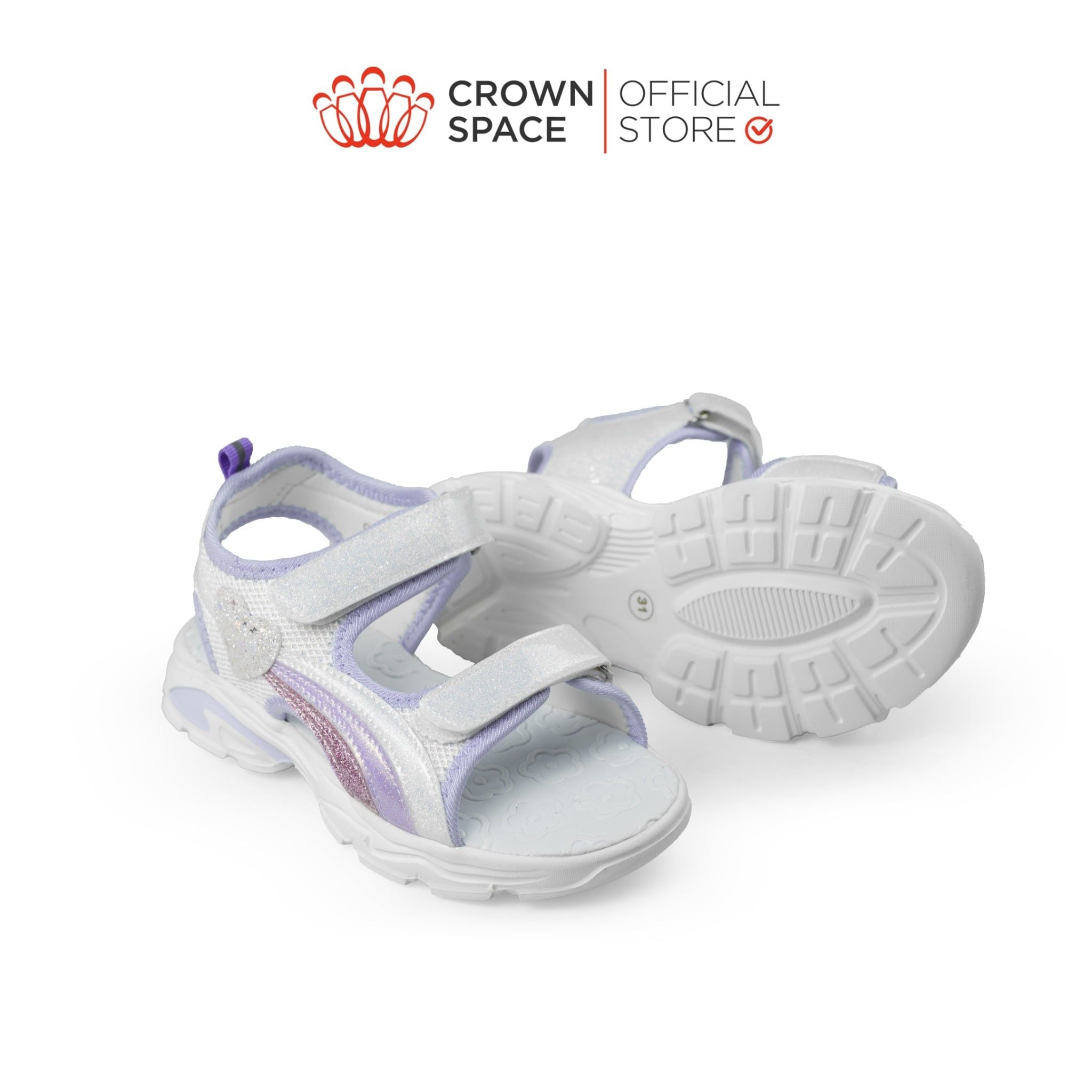  Sandal Thể Thao Cao Cấp Bé Gái Siêu Nhẹ, Thoáng Khí, Tím Mộng Mơ | Crown Space CRUK585.PU 